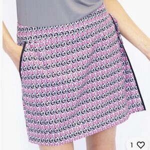 Golftini Pink and Black Mini Wrap Skortwith Tie Front Size 8